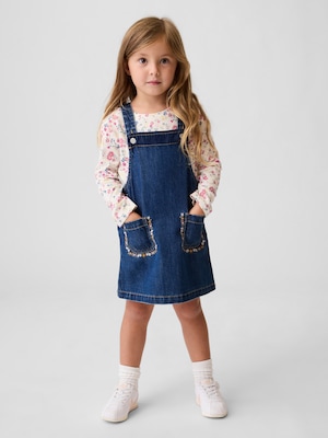 刺しゅう デニム デニム サロペットスカート (幼児・ベビー)
