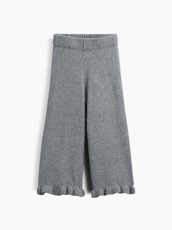 CashSoft カシミヤタッチ ラッフルフリル ワイドパンツ-1