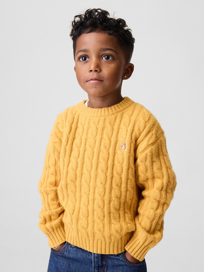 CashSoft カシミヤタッチ ケーブルニットセーター (幼児・ベビー)-0