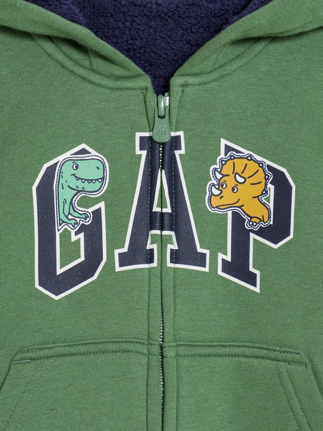 babyGap 裏ボア GAPロゴ ジップアップパーカー-2