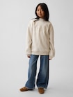 ボア オーバーサイズ モックネック GAPロゴ スウェットシャツ (キッズ)-1