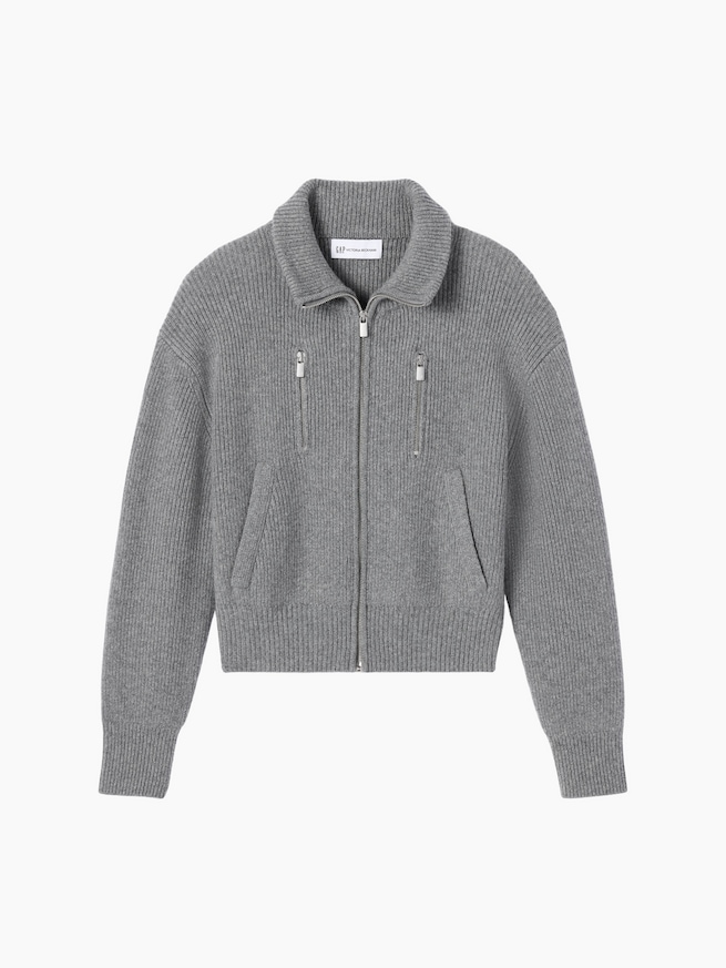 Gap &times; Victoria Beckham ウールカシミヤ ジップアップセーター-6