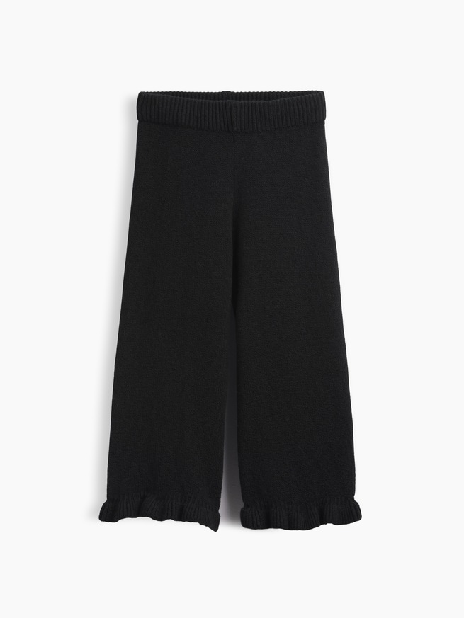 CashSoft カシミヤタッチ ラッフルフリル ワイドパンツ-1