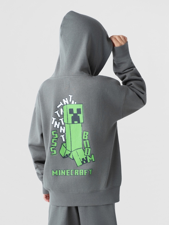 GapKids マインクラフト リラックスフィット グラフィック ジップアップパーカー-2