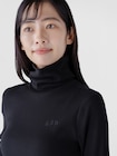 リブ GAPロゴ タートルネックTシャツ-2