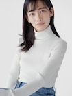 リブ GAPロゴ タートルネックTシャツ-2