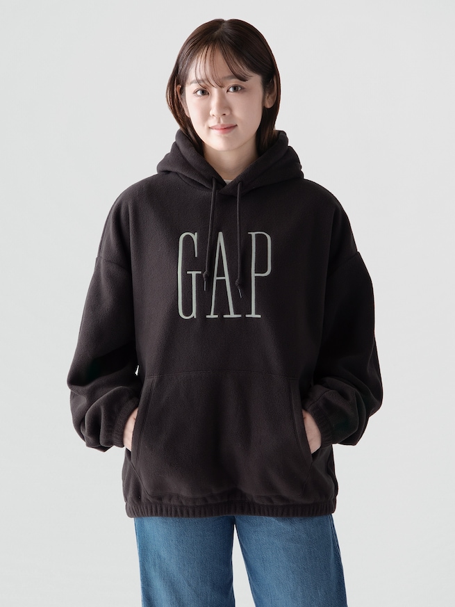 リラックスフィット マイクロフリース GAPロゴパーカー-4
