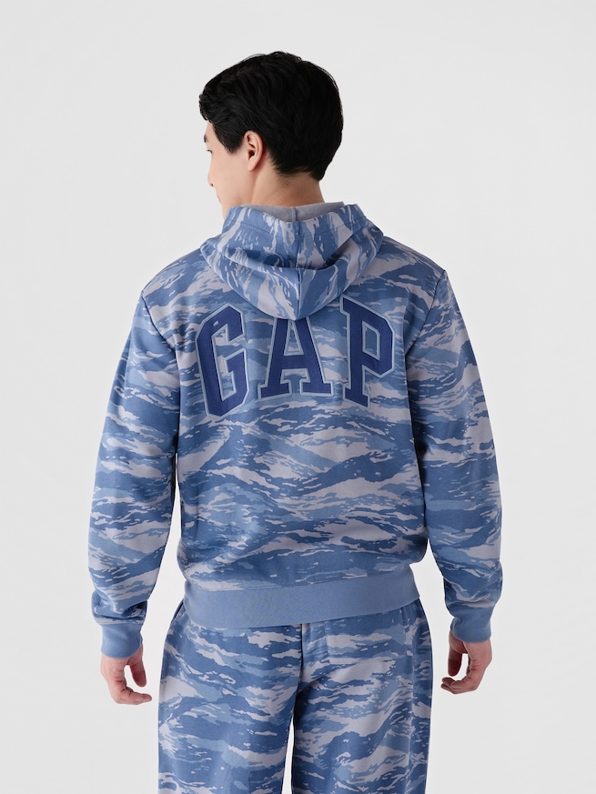 リラックスフィット GAPロゴ ジップアップパーカー-1