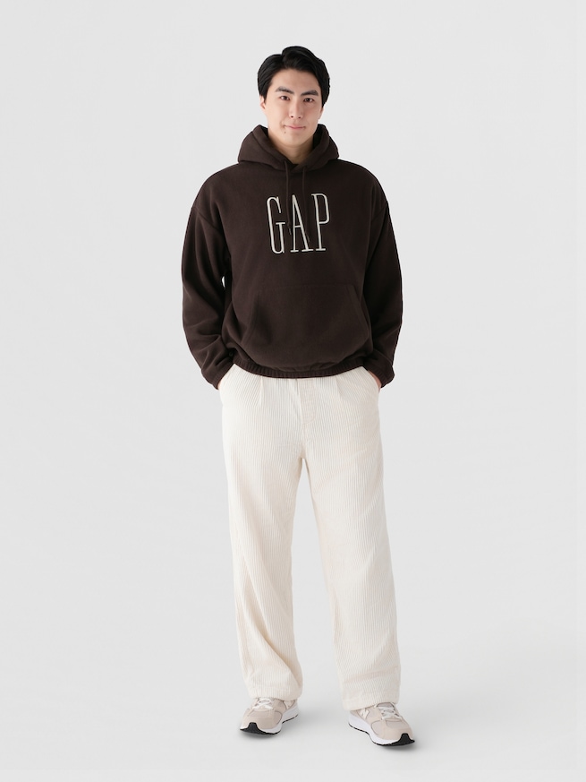 リラックスフィット マイクロフリース GAPロゴパーカー-1