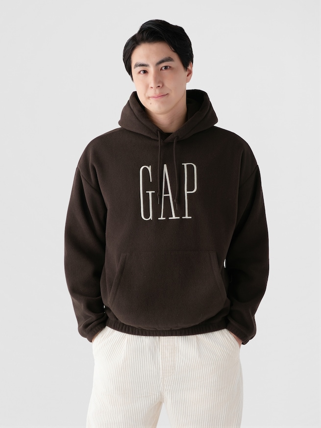 リラックスフィット マイクロフリース GAPロゴパーカー-0