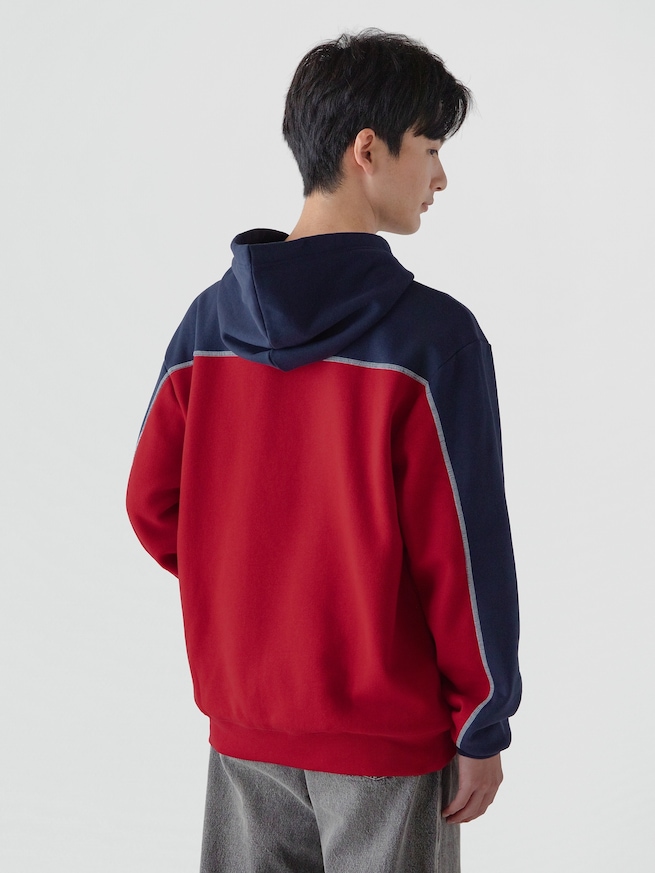 リラックスフィット カラーブロック GAPロゴパーカー-1