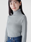 リブ GAPロゴ タートルネックTシャツ-2
