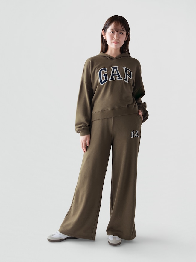 GAPロゴ フレンチテリー ワイドパンツ-0
