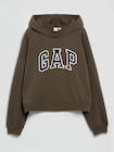 リラックスフィット クロップド GAPロゴ フレンチテリーパーカー-4