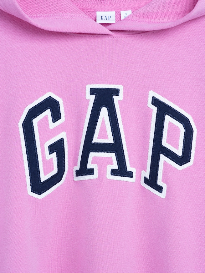 リラックスフィット クロップド GAPロゴ フレンチテリーパーカー-3