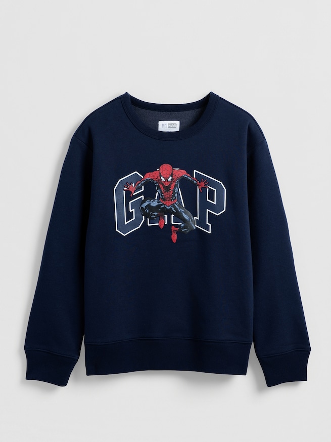 GapKidsマーベル スパイダーマン リラックスフィット GAPロゴスウェットシャツ-1