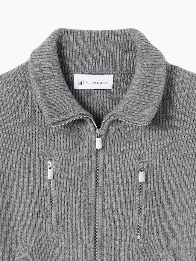 Gap &times; Victoria Beckham ウールカシミヤ ジップアップセーター-5