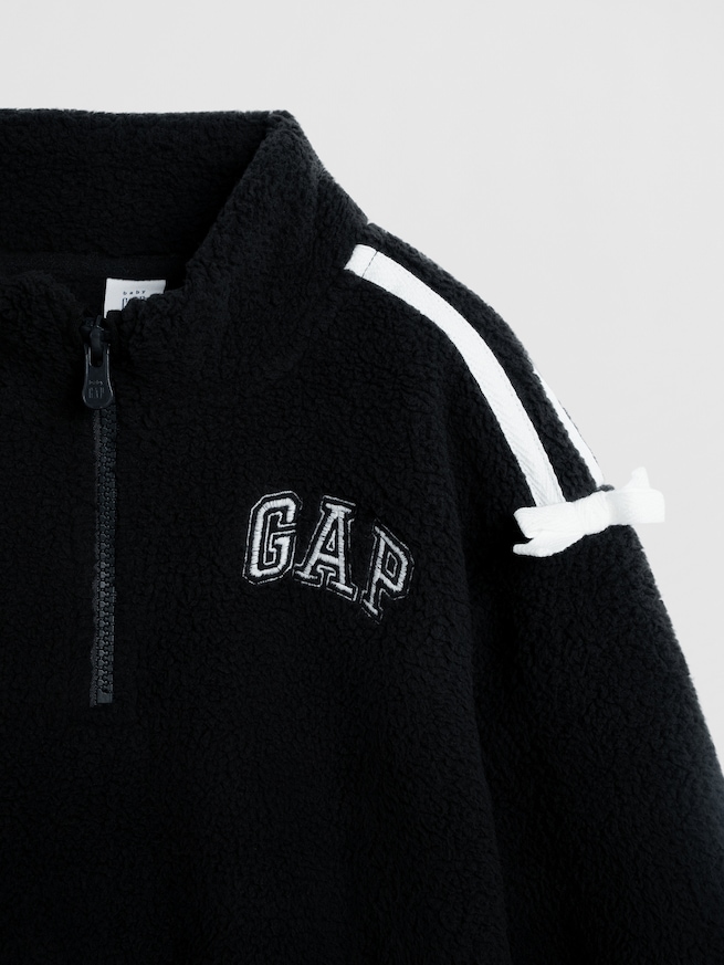 babyGap リサイクル ボア ハーフジップ GAPロゴスウェットシャツ-2