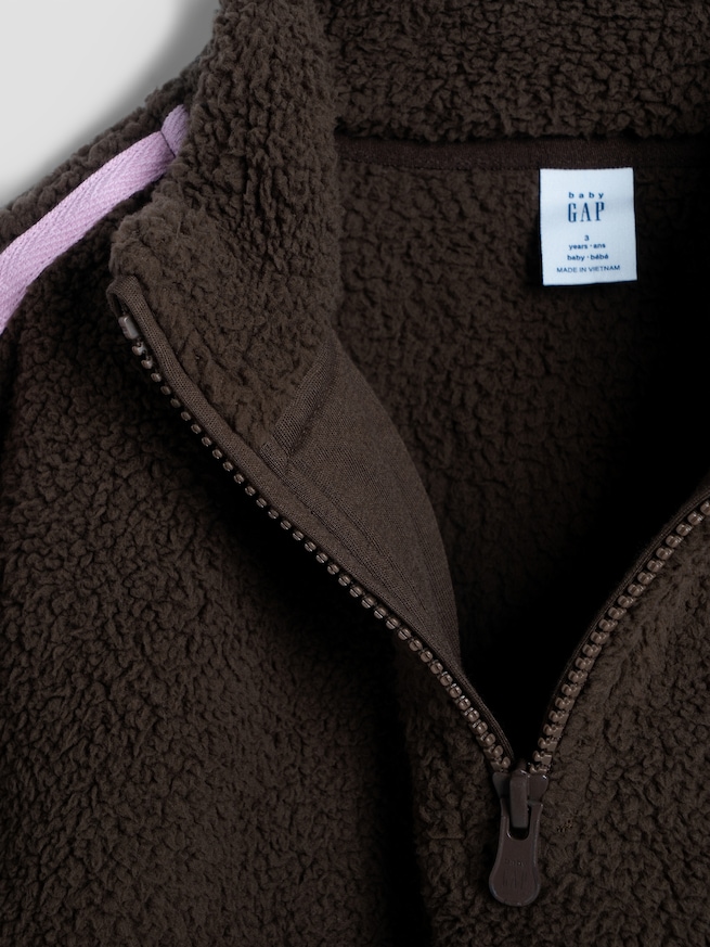 babyGap リサイクル ボア ハーフジップ GAPロゴスウェットシャツ-2