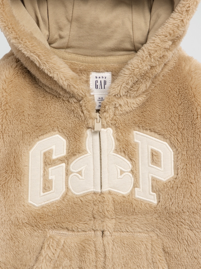 ボア くまさん GAPロゴ ジップアップパーカー (ベビー)-2