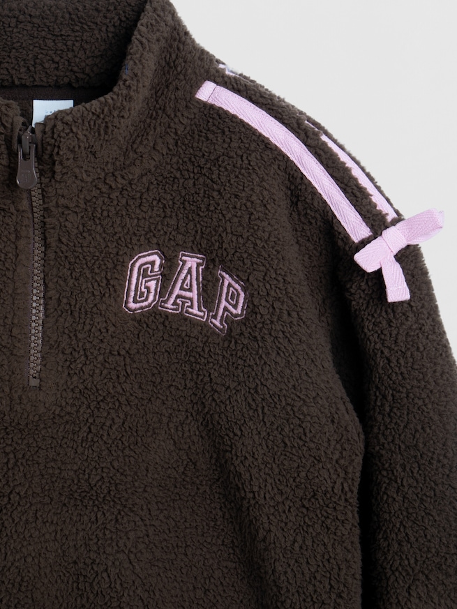babyGap リサイクル ボア ハーフジップ GAPロゴスウェットシャツ-3