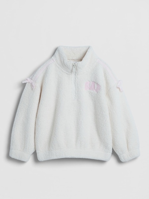 babyGap リサイクル ボア ハーフジップ GAPロゴスウェットシャツ
