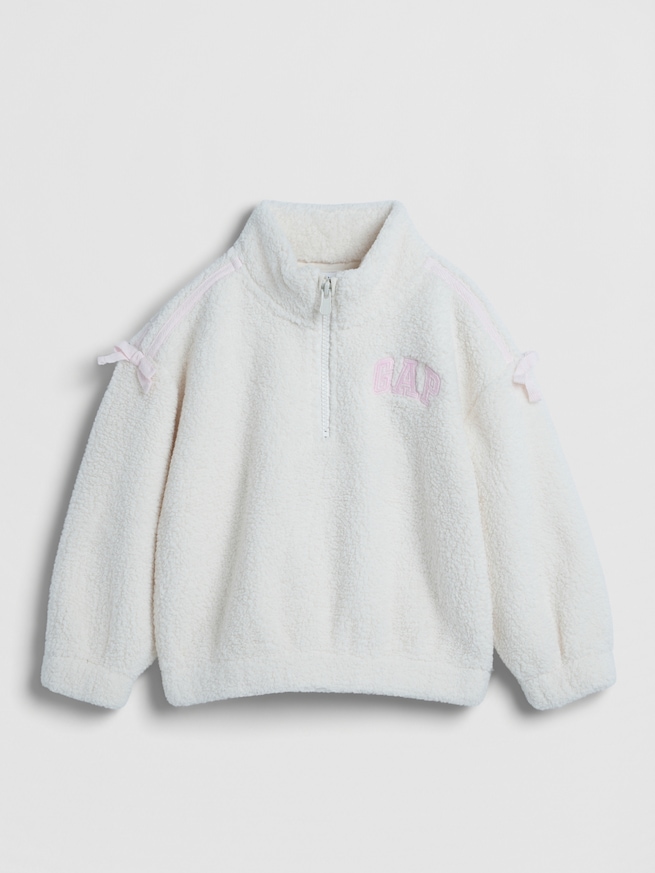 babyGap リサイクル ボア ハーフジップ GAPロゴスウェットシャツ-0