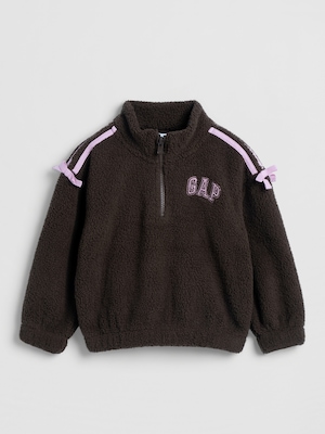 babyGap リサイクル ボア ハーフジップ GAPロゴスウェットシャツ