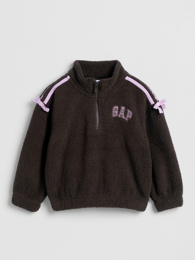 babyGap リサイクル ボア ハーフジップ GAPロゴスウェットシャツ-0