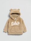 ボア くまさん GAPロゴ ジップアップパーカー (ベビー)-0