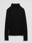 リブ GAPロゴ タートルネックTシャツ-3