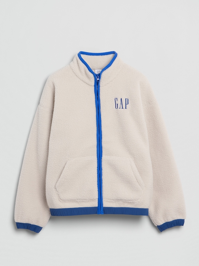 ボア GAPロゴ ジップアップジャケット (キッズ)-4