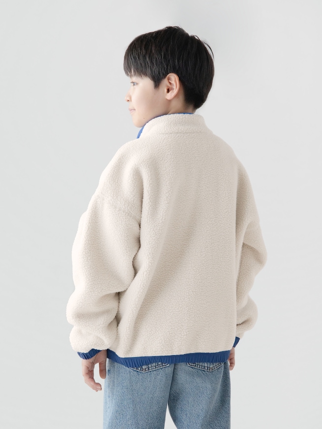 ボア GAPロゴ ジップアップジャケット (キッズ)-2
