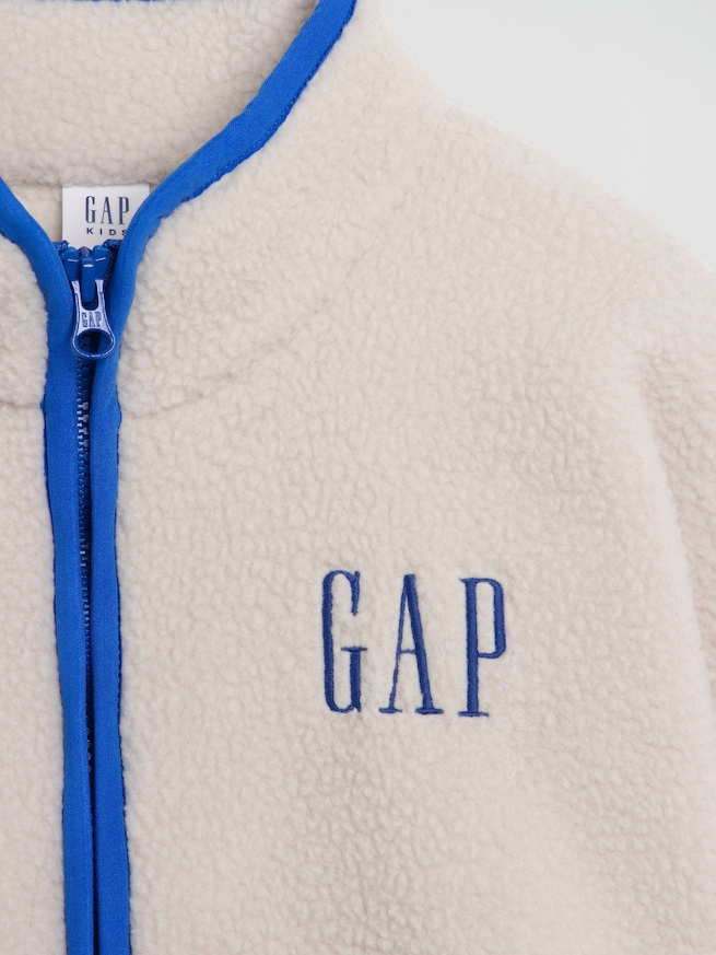 ボア GAPロゴ ジップアップジャケット (キッズ)-5