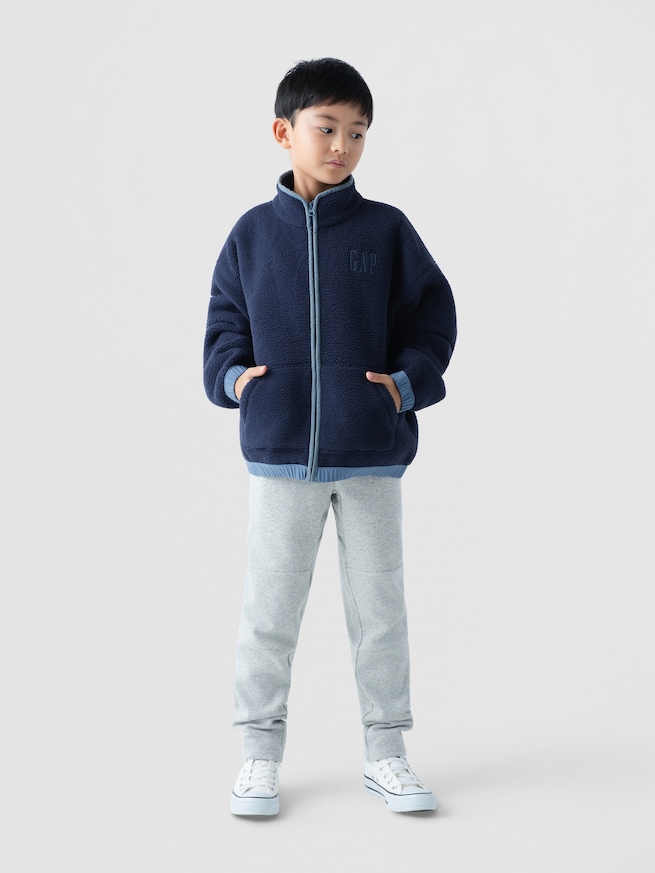 ボア GAPロゴ ジップアップジャケット (キッズ)-3