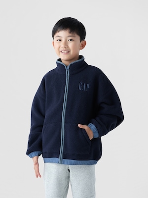 ボア GAPロゴ ジップアップジャケット (キッズ)