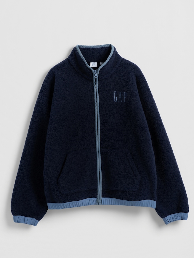 ボア GAPロゴ ジップアップジャケット (キッズ)-4