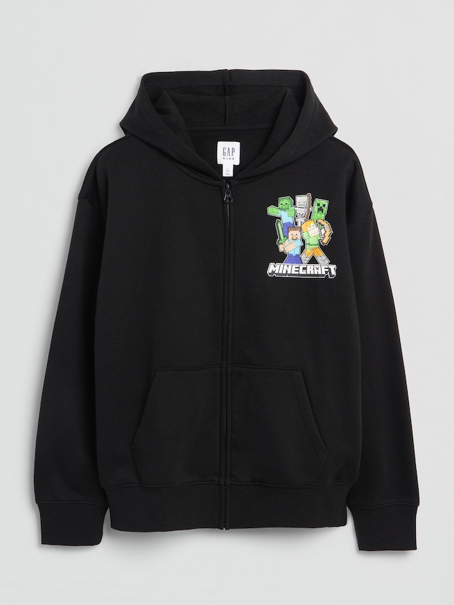 GapKids マインクラフト リラックスフィット グラフィック ジップアップパーカー-1
