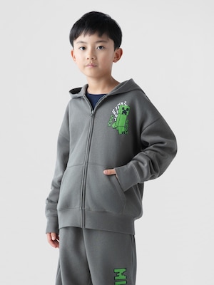 GapKids マインクラフト リラックスフィット グラフィック ジップアップパーカー