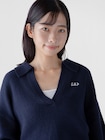 CashSoft カシミヤタッチ オーバーサイズ GAPロゴ ジョニーカラーセーター-2