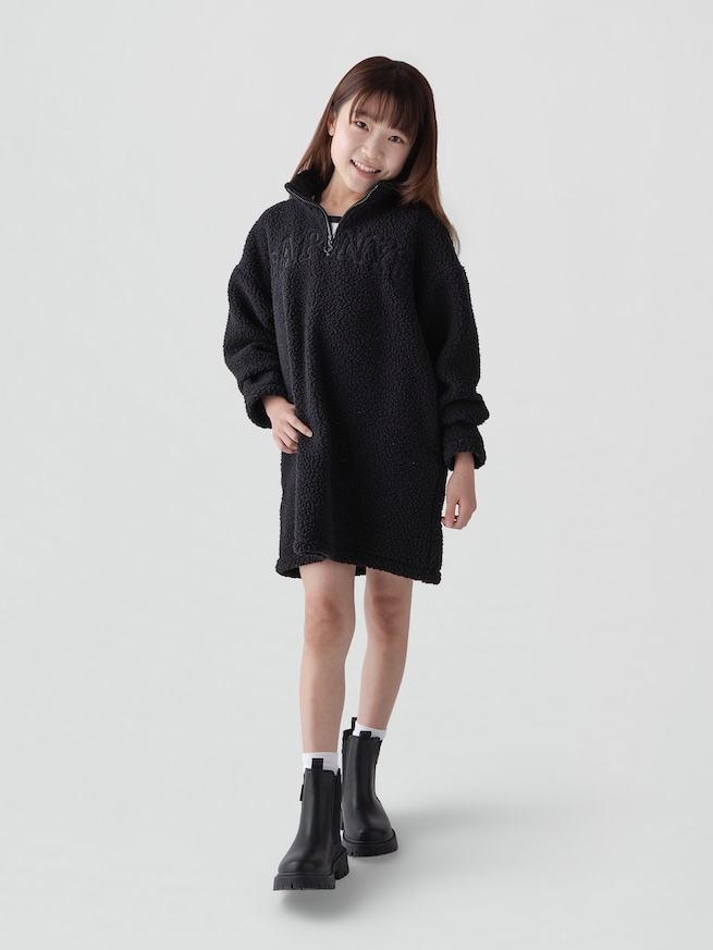 ボア オーバーサイズ GAP NYCロゴ ワンピース (キッズ)-0