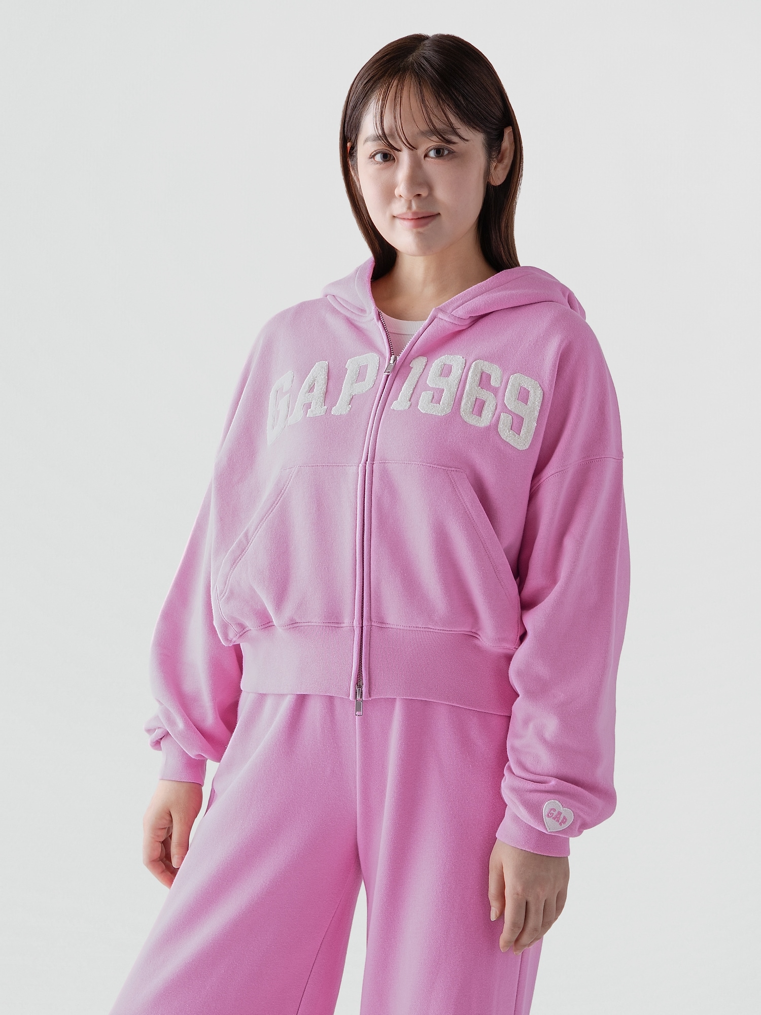 ヴィンテージソフト オーバーサイズ GAP 1969ロゴ ジップアップパーカー