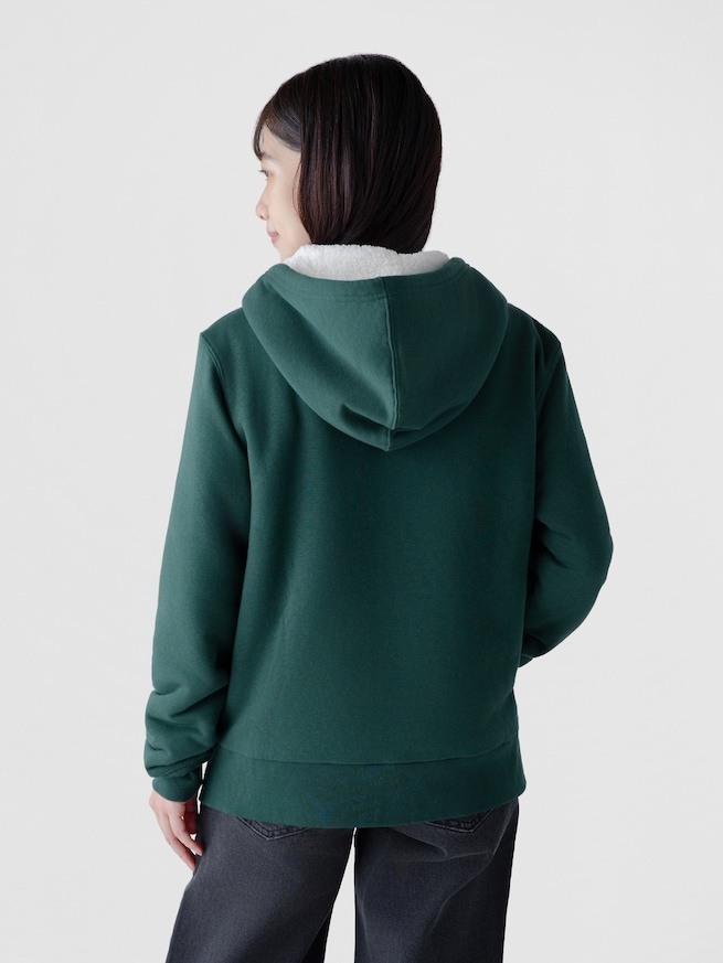 リラックスフィット GAPロゴ 裏ボア ジップアップパーカー-1