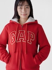 リラックスフィット GAPロゴ 裏ボア ジップアップパーカー-2
