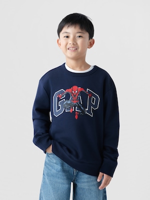 GapKidsマーベル スパイダーマン リラックスフィット GAPロゴスウェットシャツ