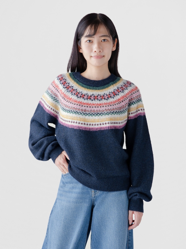 ふわもこ リラックスフィット クルーネックセーター-0