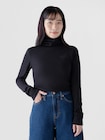 リブ GAPロゴ タートルネックTシャツ-0