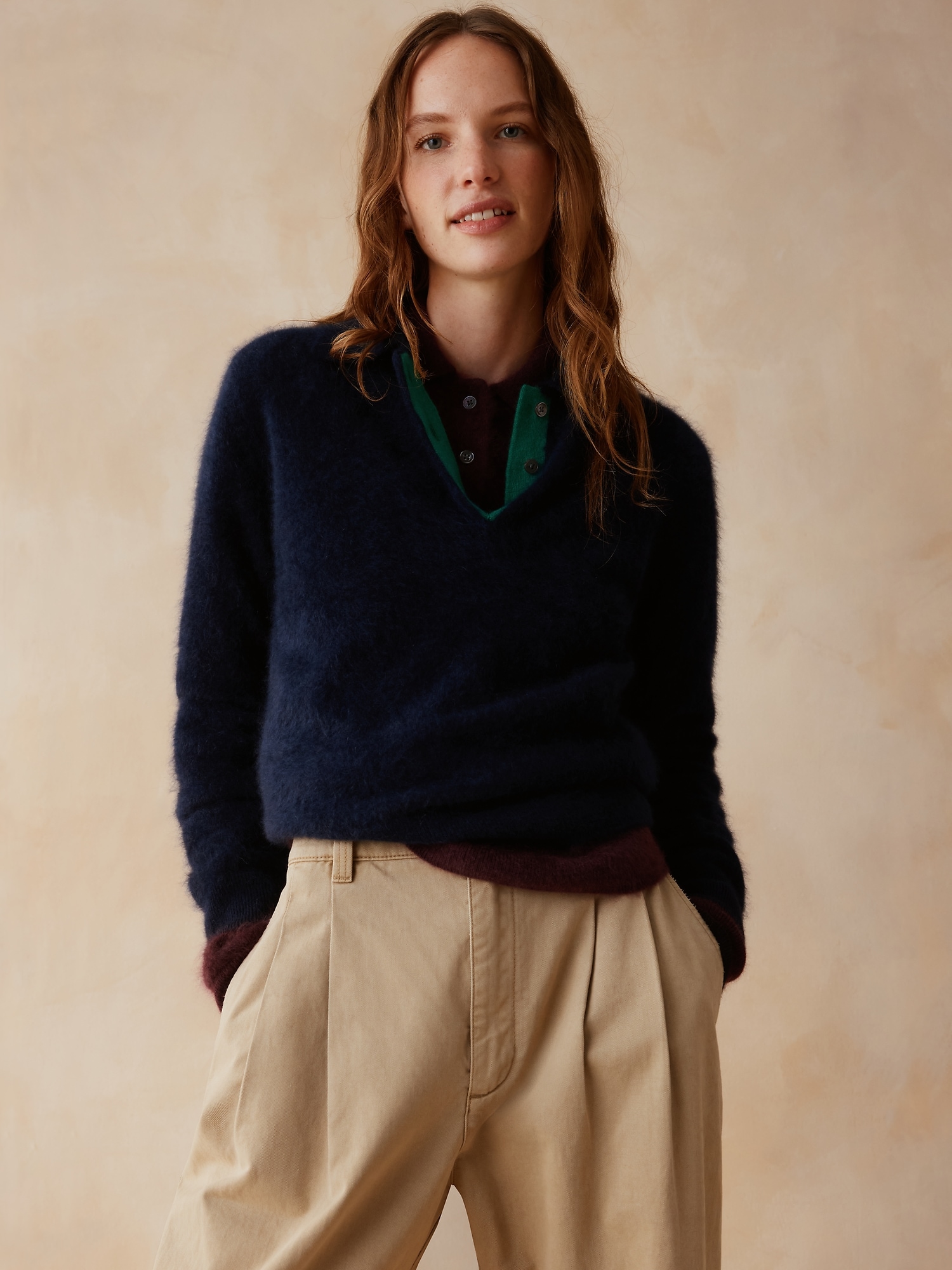 Banana Republic x Zankov | Frankie ブラッシュド カシミヤ ニットポロ-0