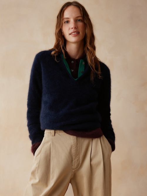 Banana Republic x Zankov | Frankie ブラッシュド カシミヤ ニットポロ