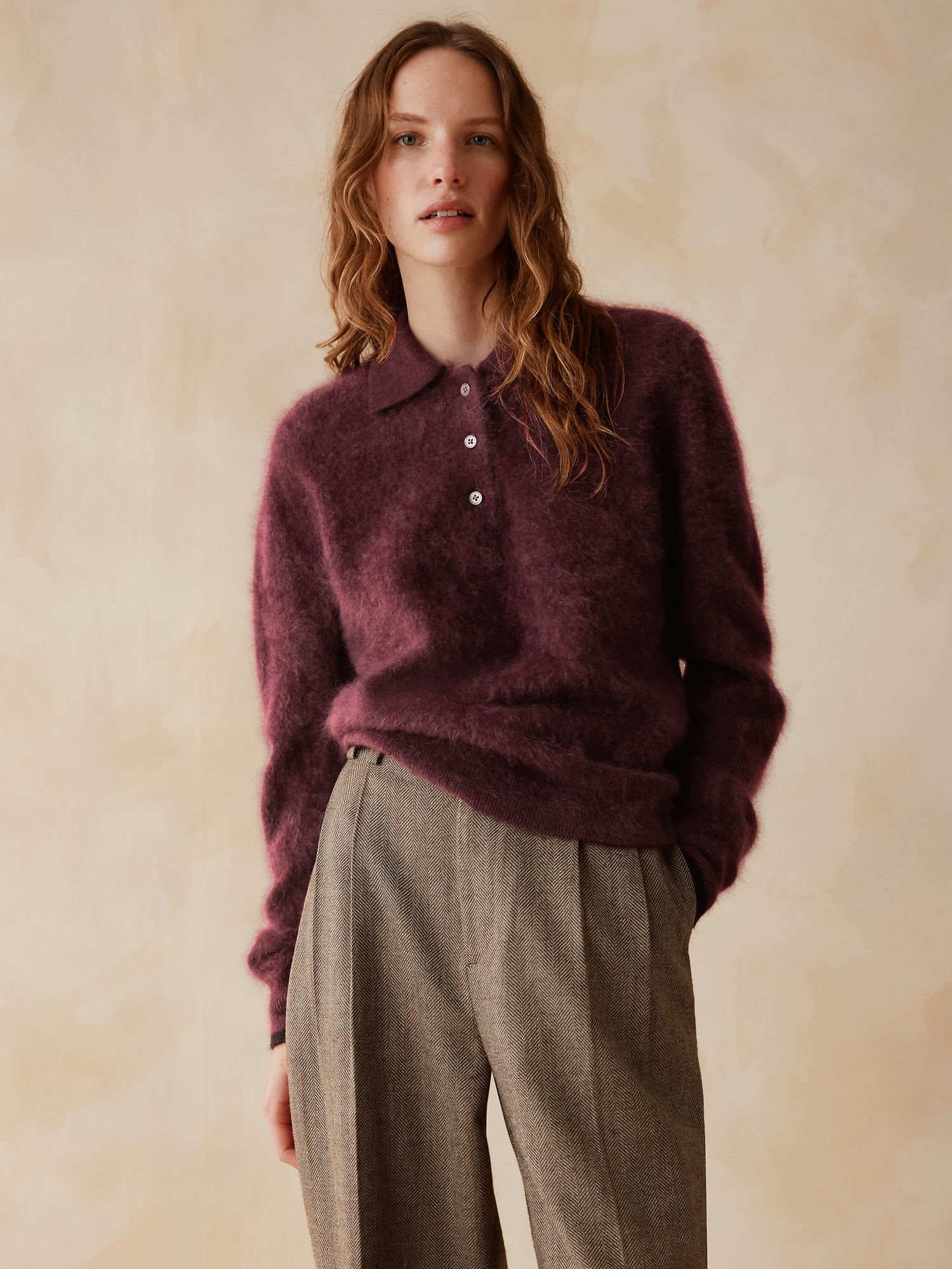Banana Republic x Zankov | Frankie ブラッシュド カシミヤ ニットポロ-0